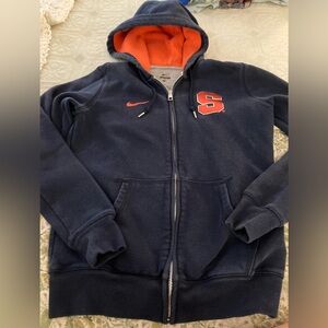 NIKE SYRACUSE Zip Up Hoodie Inner Hood Orange Heavy and Thick Sz Med